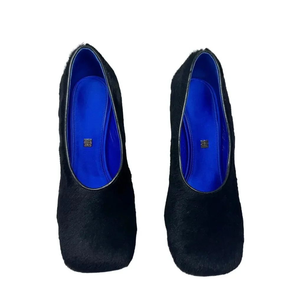 Givenchy Black Lamb Shearling Show Pumps 95mm Heels with Box & Dustbags EU 38.5 - Picture 3 of 8